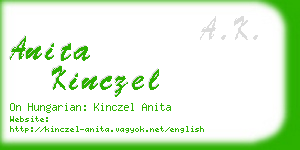 anita kinczel business card